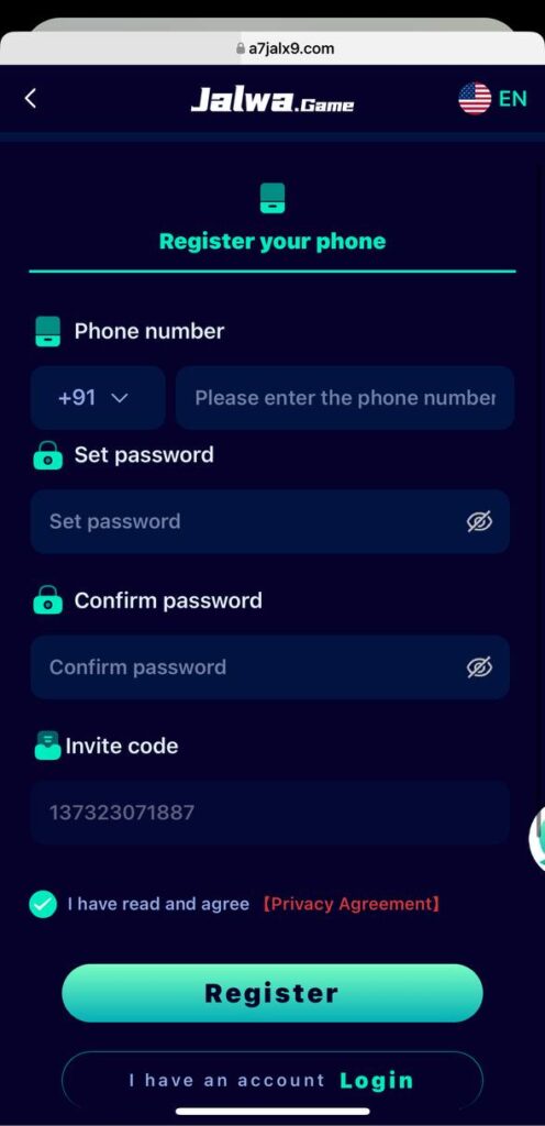 jalwa game register